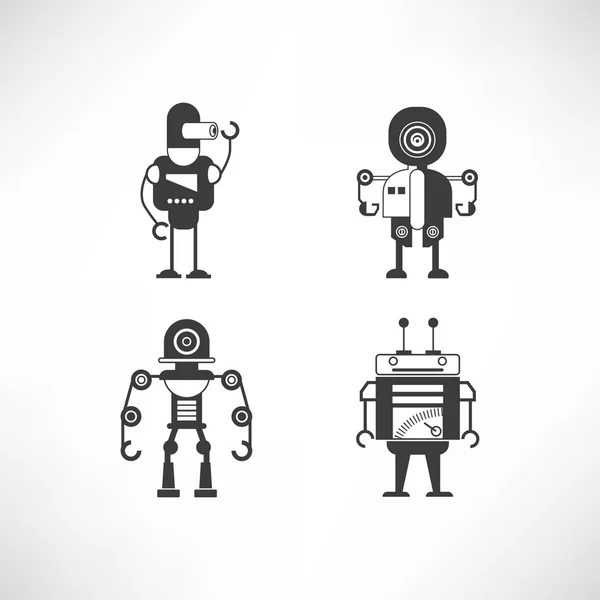 Ilustración Vectorial Robots Modernos Iconos — Vector de stock