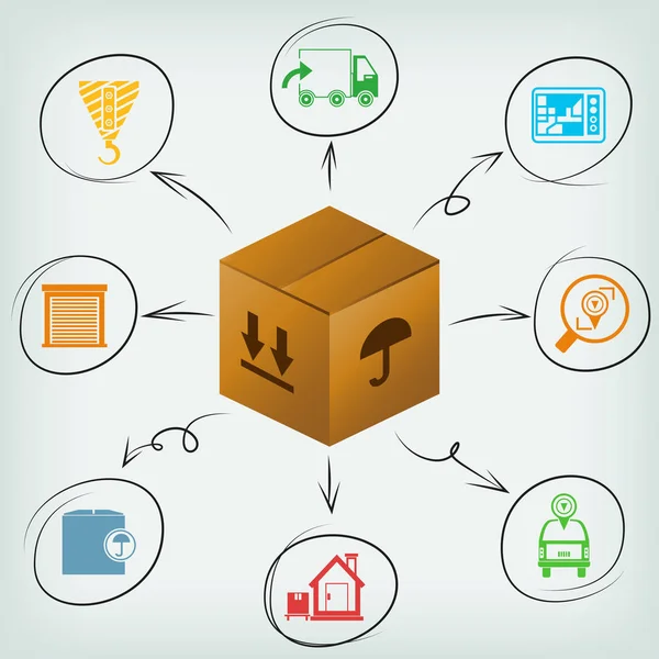 Geschäftskonzept Vektor Illustration Der Lieferung — Stockvektor