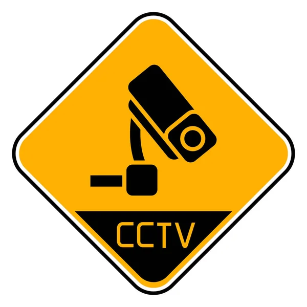 Vector Illustration Cctv Warning Sign — Stock Vector