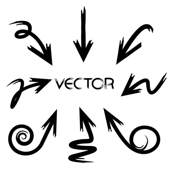 Skizze Handgezeichnete Pfeile — Stockvektor