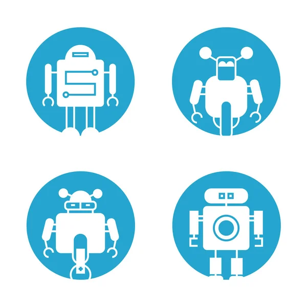 Vektorillustration Moderner Roboter Symbole — Stockvektor