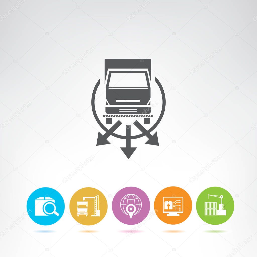 Web icon. Vector illustration of  truck