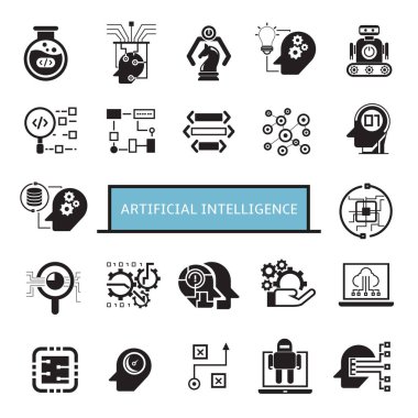 iş kavramı, yapay zeka vektör illüstrasyon 