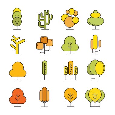 ağaçlar, simgeler vektör Illustration 