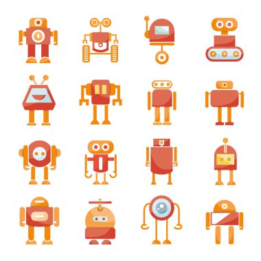 vektör Illustration modern robotlar, simgeler