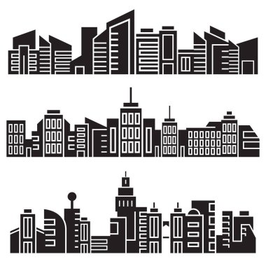 modern binaların vektör Illustration, simgeler