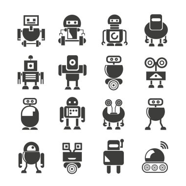 vektör Illustration modern robotlar, simgeler