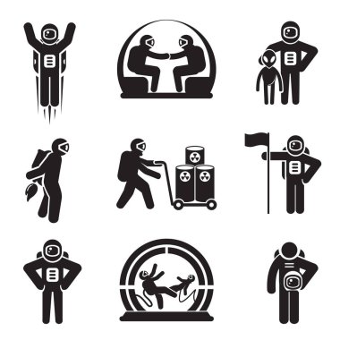 ufo simgeleri kümesi vektör illüstrasyon