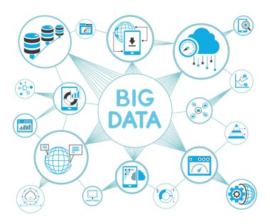 Vektör illüstrasyon. kavram büyük veri 