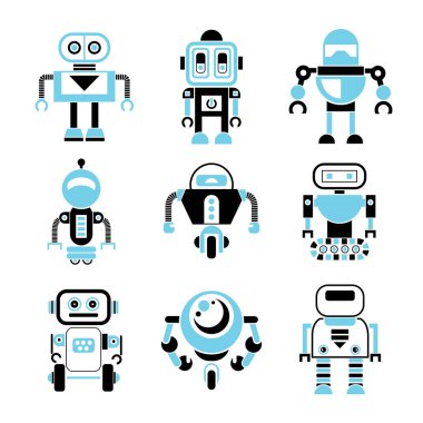 vektör Illustration modern robotlar, simgeler