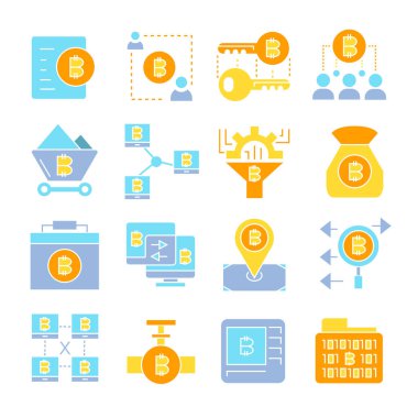 cryptocurrency simgelerinin vektör çizimi