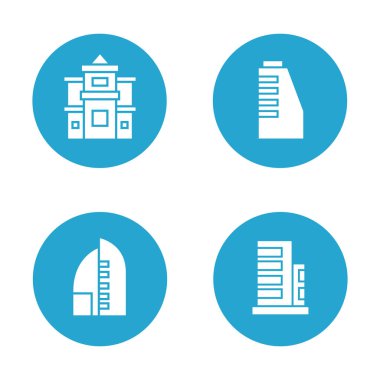 modern binaların vektör Illustration, simgeler