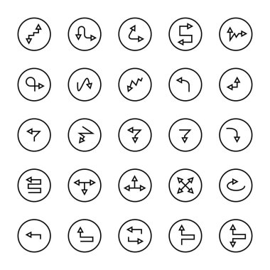 ok simgelerinin vektör illüstrasyonu