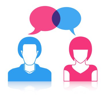 adam ve kadın sohbet vektör Illustration