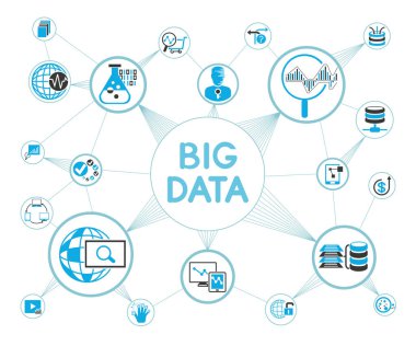 Vektör illüstrasyon. kavram büyük veri 