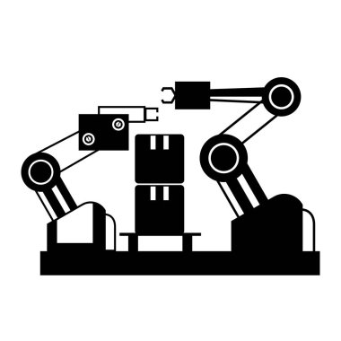 Web simgesi. Robot kolların vektör illüstrasyonu 