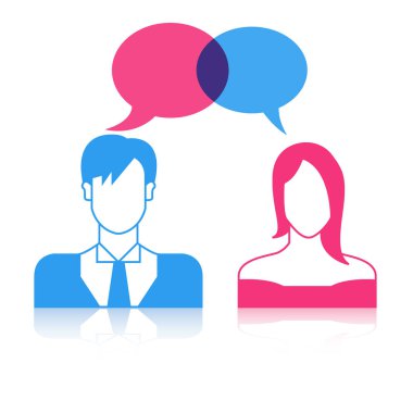 adam ve kadın sohbet vektör Illustration