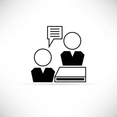 siyah iş çizgisi simgesi, sadece vektör illüstrasyon