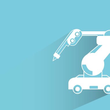 Robotik kol simgesi, vektör illüstrasyon 