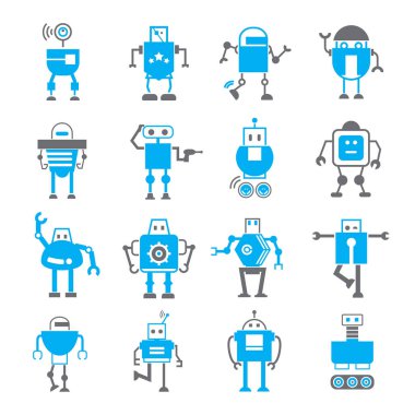 vektör Illustration modern robotlar, simgeler