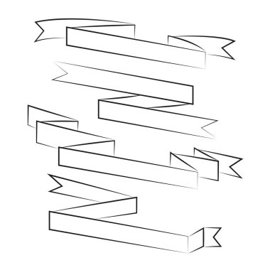 şeritler veya afiş ayarlayın. Vektör Illustration 