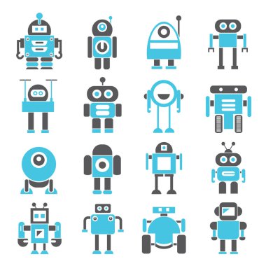 vektör Illustration modern robotlar, simgeler