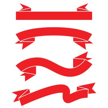 şeritler veya afiş ayarlayın. Vektör Illustration 