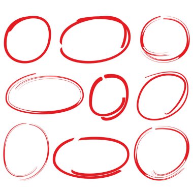 kırmızı daire vurgulayıcı seti