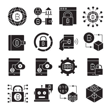 cryptocurrency simgelerinin vektör çizimi