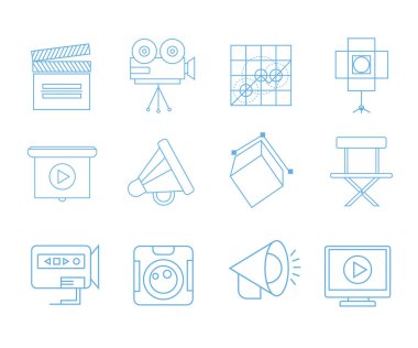 iş çizgisi simgeleri kümesi, vektör çizimi