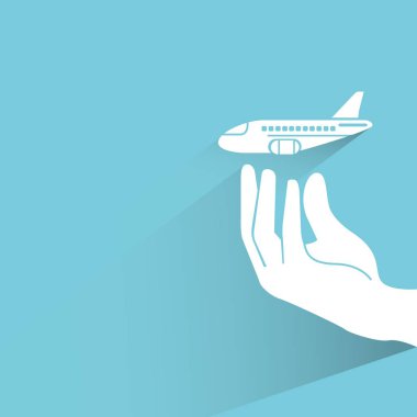 iş konsepti, düzlem ile el vektör illüstrasyon 