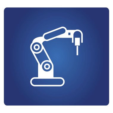 Robotik kol simgesi, vektör illüstrasyon 