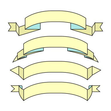 şeritler veya afiş ayarlayın. Vektör Illustration 