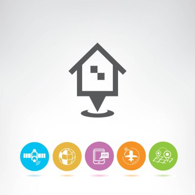 Web simgesi. Akıllı ev vektör illüstrasyon 