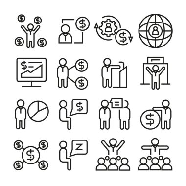 iş çizgisi simgeleri kümesi, vektör çizimi