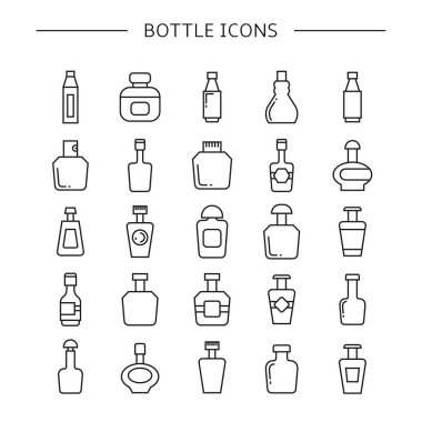 şişe vektör Illustration, simgeler ayarlamak