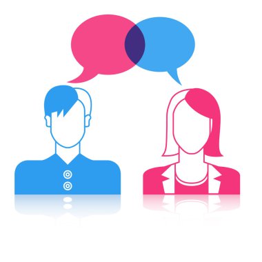 adam ve kadın sohbet vektör Illustration