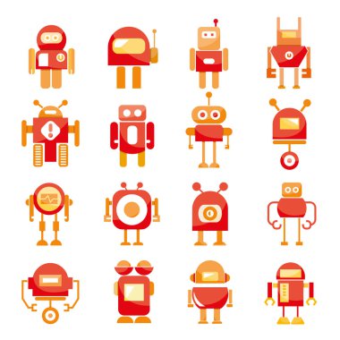 vektör Illustration modern robotlar, simgeler