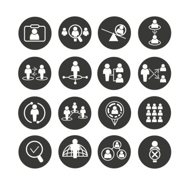 siyah iş çizgisi simgeleri kümesi, sadece vektör illüstrasyon