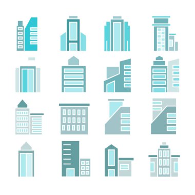 modern binaların vektör Illustration, simgeler