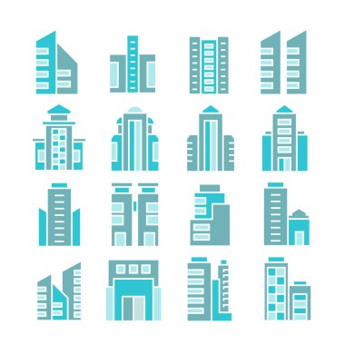 modern binaların vektör Illustration, simgeler