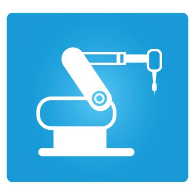 Robotik kol simgesi, vektör illüstrasyon 