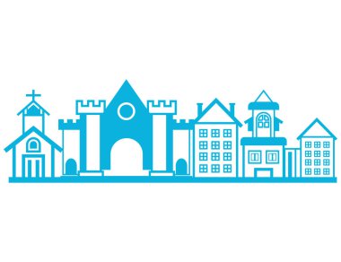 Cityscape binalar vektör Illustration