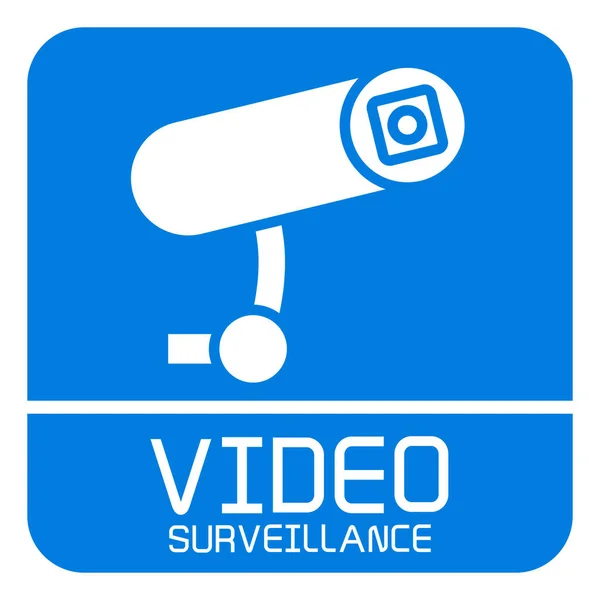 Ilustración Vectorial Videovigilancia Azul — Vector de stock