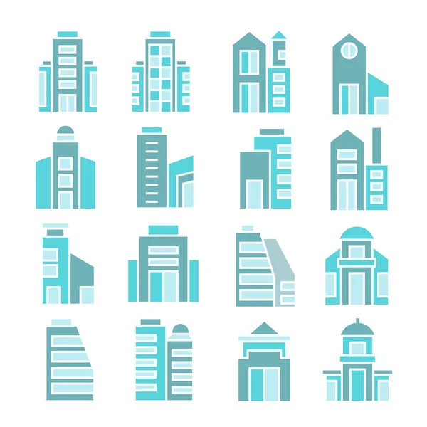Vektorillustration Moderner Gebäude Symbole — Stockvektor