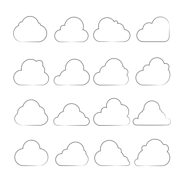 Set Clouds Icons Simply Vector Illustration — Stock Vector