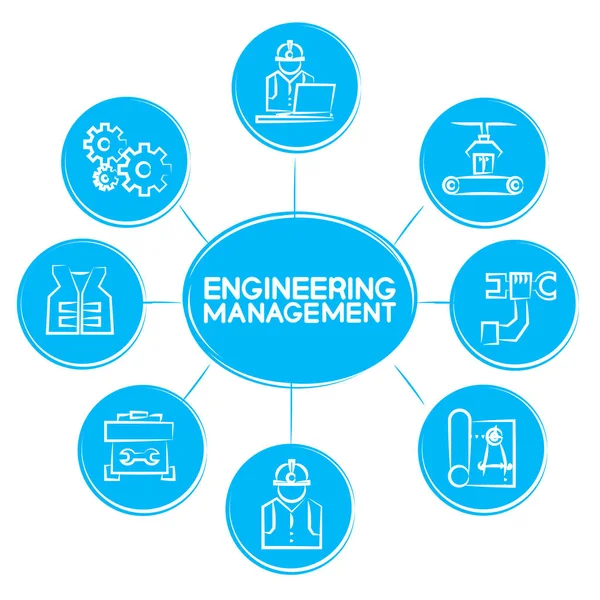 Geschäftskonzept Vektorillustration Des Engineering Managements — Stockvektor