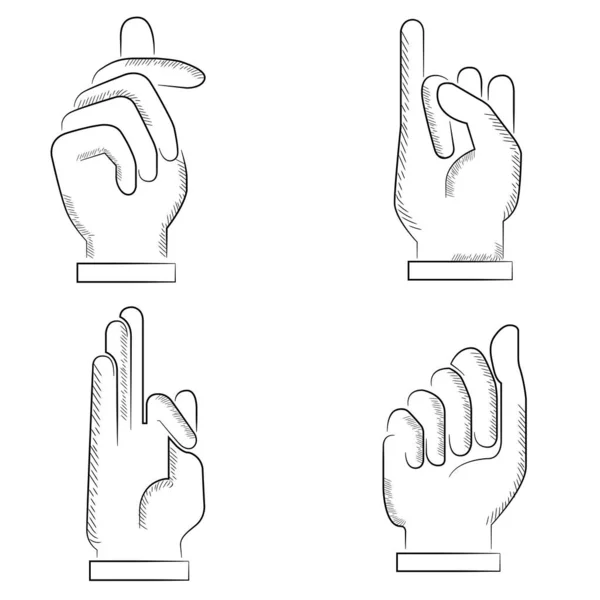 Hand Icons Set Cartoon Stil — Stockvektor