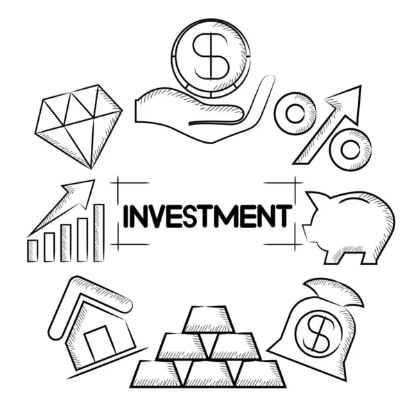 Concetto Business Illustrazione Vettoriale Degli Investimenti — Vettoriale Stock