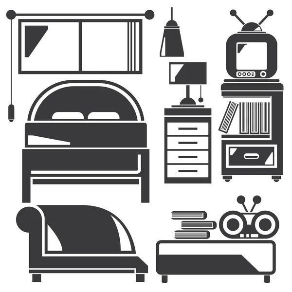 Conjunto Iconos Vectoriales Simples Decoración Del Hogar Estilo Moderno — Vector de stock